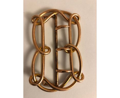 A gold dress buckle marked 9ct, 17.1gms approx. 