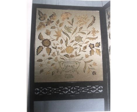 Good quality mahogany framed firescreen, silk velvet backing bought from the sale at Normanby Hall, the Sheffield family home