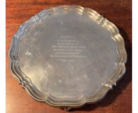 Sheffield silver salver by George Howson 1955 30ozt 31 cm diameter