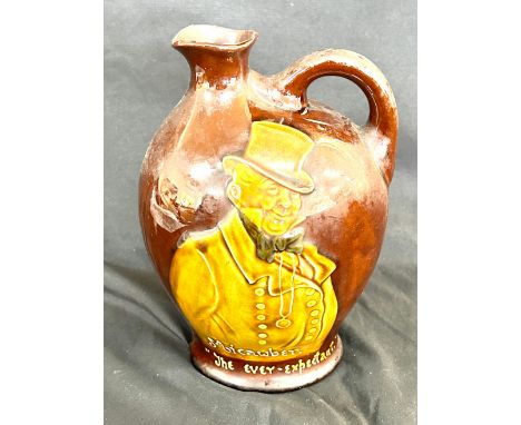 Vintage royal doulton dewars whisky flask mr mccawber. 