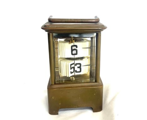 Unusual antique patent ever ready chronos digital carriage clock 