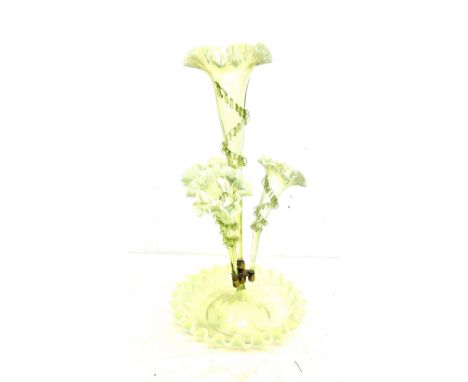 Vintage vaseline glass epergne 