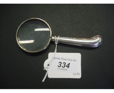 A silver handled magnifying glass, Sheffield hallmarks, 12.5cm.