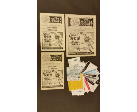FOOTBALL, Notts County selection, inc. programmes (3), v Southampton 1950/1, Sheffield Wednesday 1951/2 & Barnsley 1952/3, v 