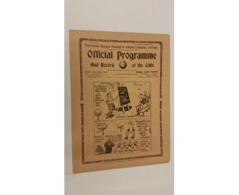 FOOTBALL, Bradford Park Avenue away programme, at Tottenham Hotspur, 9th April 1938, VG