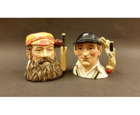 CRICKET, ceramics, Doulton character jugs, WG Grace (D6845) & Len Hutton (D6945), approx. 4" high, LE 6580 & 295/9500 respect