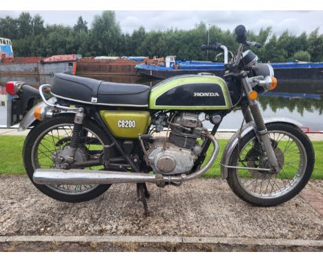1976 Honda CB200. Registration number NRY877P. Frame Number 1044657. Engine Number E-1046956. Sold with ignition key, current