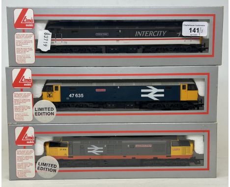 Three Lima OO gauge locomotives, No 205013A5, No 205208A4, and No 205207A4 (3) 