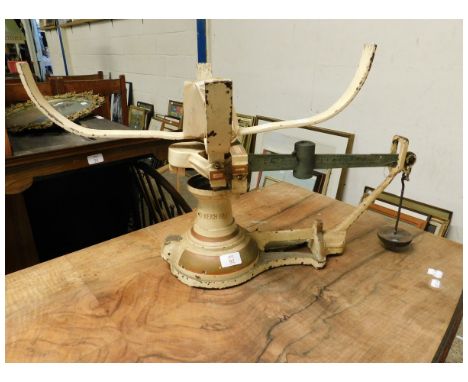 SET OF W T AVERY SCALES AND WEIGHTS   