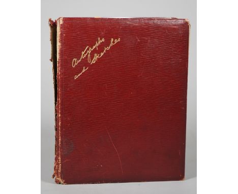 ALBUM, containing many autograph letters, clipped signatures, documents, etc., 4to (222 x 175mm), including: a large bifolium