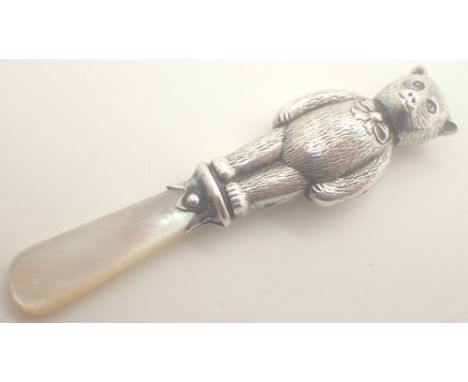 Silver teddy bear teething stick