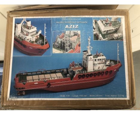 Model Slipway Tug Boat AZIZ unbuilt model kit in box 1:50 scale L: 1105 mm