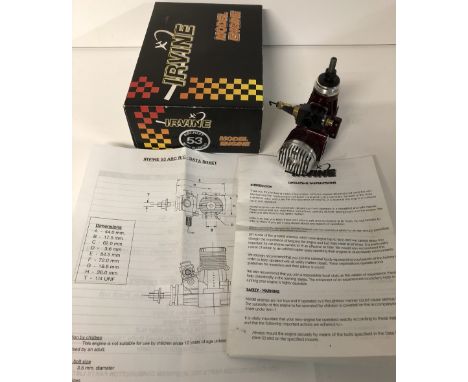Irvine model engine 53 aircraft RC radio control with box   CONDITION REPORT:  Silencer is missing from this item