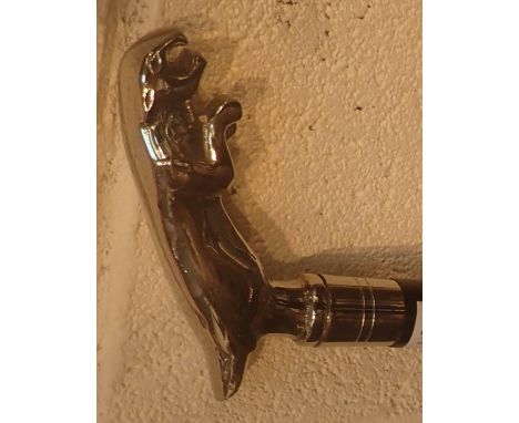 Jaguar handled walking stick and another