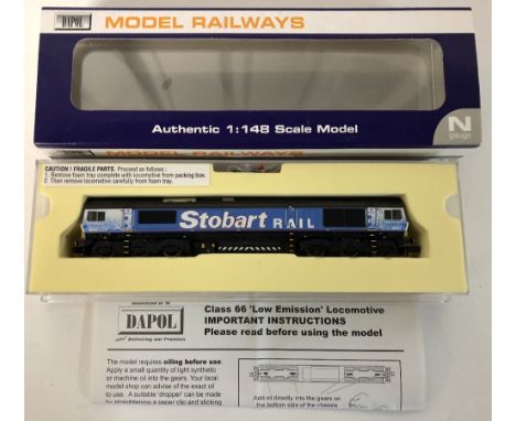 Dapol N gauge ND-067 Class 66 Stobart Rail 66411 named Eddie The Engine boxed with paperwork