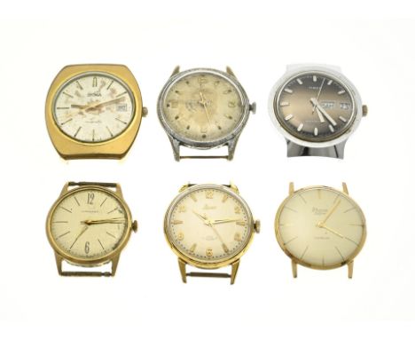 Lot loose watches, vintage with Junghans, Doxa Timex, Laco and Blumus. Partly double and steel. Mechanical, in reasonable con