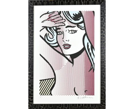 Roy Lichtenstein. Reprint. No. 120/199. Half-naked lady. Lithograph on paper. Dimensions: H 75 x W 50 cm. In good condition.