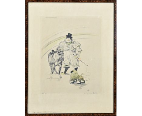 Henri Toulouse Lautrec. 1864 - 1901. Hand signed. No. 286/500. Circus dompteur with pony and monkey. Edition Musee d'Albi Fra