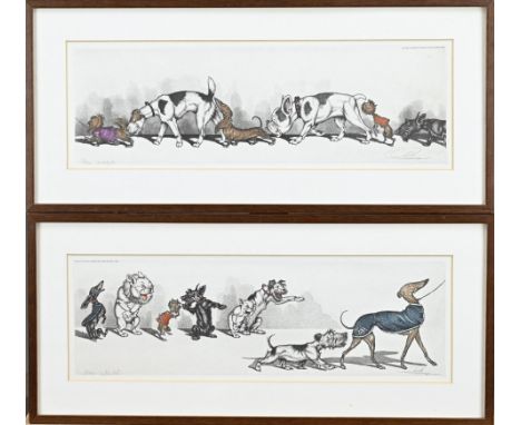 Two hand-signed French etchings. Boris A. Klein. By Ducher + Mathieu, 35 Avenue de 'Opera Paris. Etching on paper. Dimensions