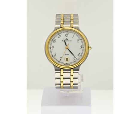 Maurice Lacroix , classic, bicolour watch. Round watch with a gold-plated case and a steel strap with gold-plated links. ø ca
