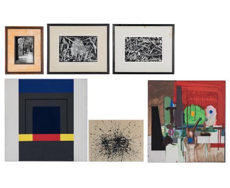 Six (6) John Stuart Ingle (Minnesota, 1933-2010) artworks, including three (3) abstract paintings and three (3) black and whi