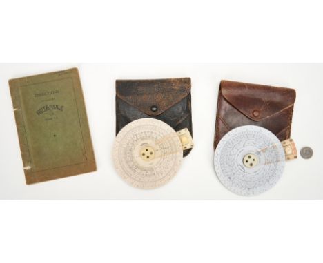 Two (2) Dietzgen 1798 Dempster RotaRule Model AA 50-Inch Pocket Slide Rulers, designed and manufactured by Jack Dempster, Ber