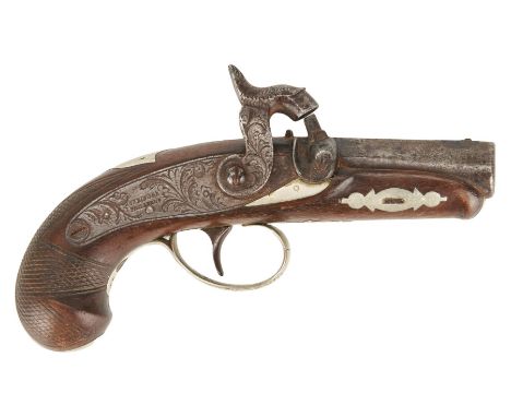 Philadelphia Derringer, .44 caliber. Breech and lock plate marked "Deringer Phila", right side of breech marked "P", back of 