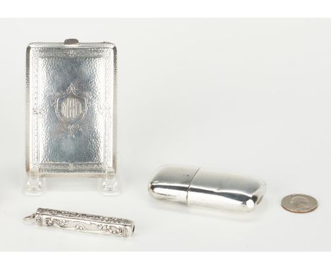 1st item: Waltrous sterling silver ladies dance purse. Interior with coin holders, compact and money or card holder. 3 5/8" H