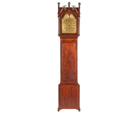 George III mahogany and brass longcase clock signed James Gandy, Cockermouth England. 8 day movement. Comprised of a molded h