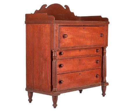 East Tennessee Butler's desk, cherry primary, poplar and yellow pine secondary, with attributes similar to the Burgner school