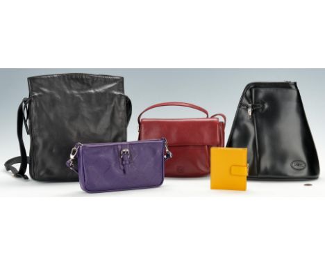 Two (2) Loewe purses and three (3) Longchamp items, including two (2) bags and one (1) wallet, 5 items total.&nbsp;1st item: 