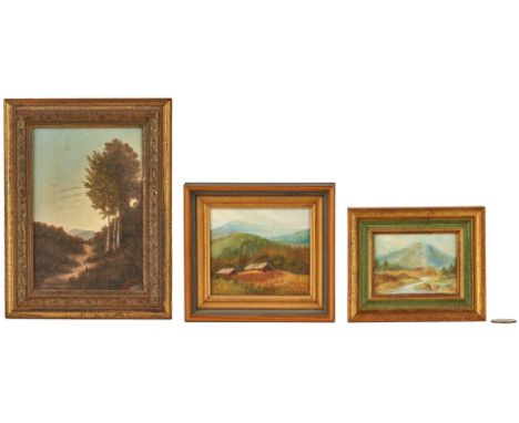 Three (3) Tennessee oil on board miniature mountain scene paintings, including William J. McCoy Jr. 1st item: William J. McCo