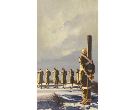 "The Execution of Private Slovik," book and cover art illustration, 2 items total. 1st item: Oil on board cover art illustrat