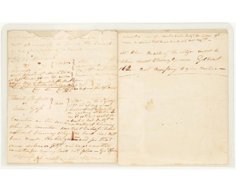 Andrew Jackson (1767-1845, President 1829-1837) manuscript document, unsigned, containing notes on several Tennessee legal ca