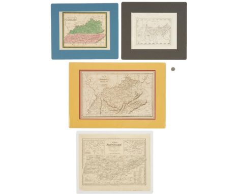 Two (2) Maps of Tennessee, two (2) maps of Tennessee and Kentucky, 4 items total. 1st item: Tennessee map, from American Pock