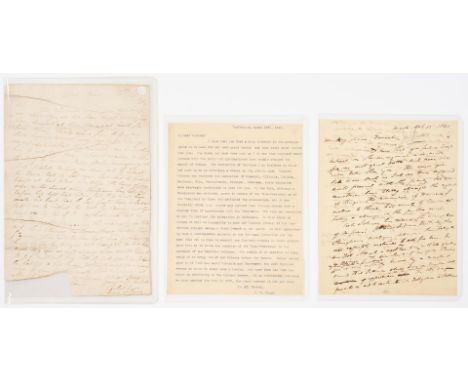 Two (2) Letters to Andrew Jackson, from Robert Irwin and Francis Preston Blair. 1st item: Creek War era ALS from Robert Irwin