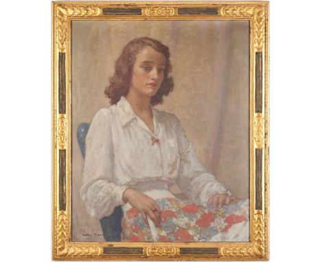 Arthur Spear (Massachusetts/California/District Of Columbia, 1879-1959) oil on canvas portrait painting titled "Ruth" depicti