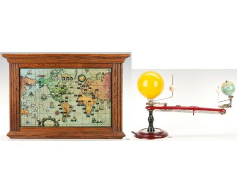 Trippensee Planetarium Co. Tellurian Model, Howard Miller Lighted World Map Electric Clock, 2 items total. 1st item: Trippens