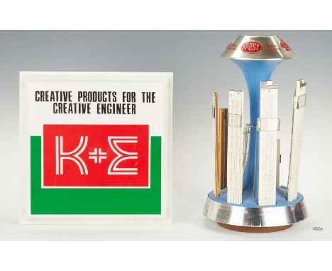 Two (2) Scientific Advertising Displays, Post and Keuffel &amp; Esser. 1st item: Vintage Frederick Post Slide Rule Store Adve