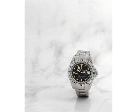 Rolex. Montre bracelet en acier avec date et 2nd fuseau horaire mouvement automatiqueRolex. A stainless steel automatic calen