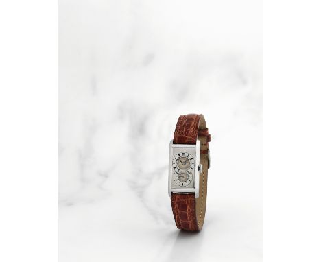 Longines. Montre bracelet en acier de forme rectangulaire mouvement mécaniqueLongines. A stainless steel manual wind rectangu