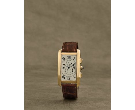 Cartier. Chronographe bracelet en or jaune 18K (750) avec date mouvement quartzCartier. An 18K gold quartz calendar chronogra