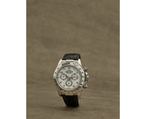 Rolex. Rare chronographe bracelet en or blanc 18K (750) mouvement automatiqueRolex. A rare 18K white gold automatic chronogra