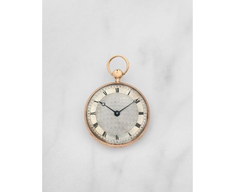 Montre de gousset à cadran ouvert en or jaune 18K (750) répétition des quarts remontoir à clef An 18k gold key wind open face
