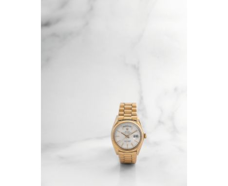 Rolex. Montre bracelet en or jaune 18K (750) avec date mouvement automatiqueRolex. An 18K gold automatic calendar bracelet wa