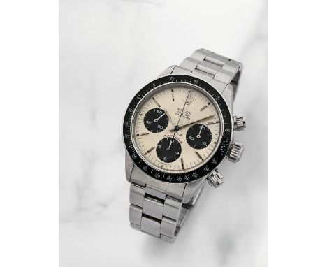 Rolex. Rare chronographe bracelet en acier mouvement mécaniqueRolex. A rare stainless steel manual wind chronograph bracelet 