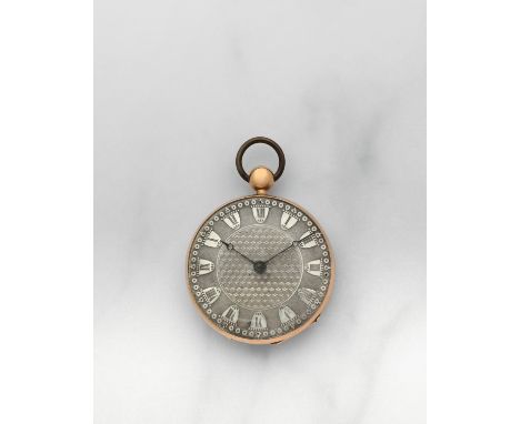 Montre de gousset à cadran ouvert en or jaune 18K (750) remontoir à clefAn 18K gold key wind open face pocket watch Date: Cir