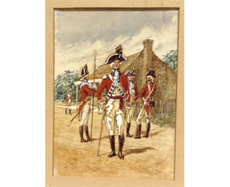 BRITISH SCHOOL (EARLY 20TH CENTURY)  Portrait of an 18th Century Army Officer,  watercolour and bodycolour, indistinctly sign