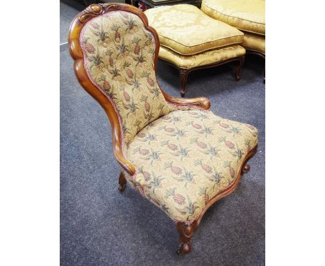 A Victorian button back nursing chair