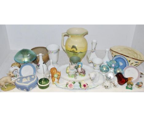 Decorative Ceramics &amp; Glass- Lladro model of a polar bear; two Beswick Beatrix Potter models, another Royal Albert; Lladr